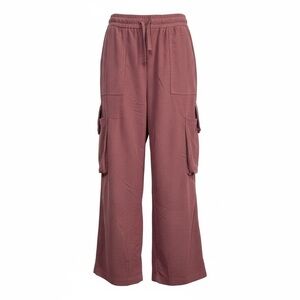Women's Casual Corduroy Cargo Pants with Pocket Strap Pink